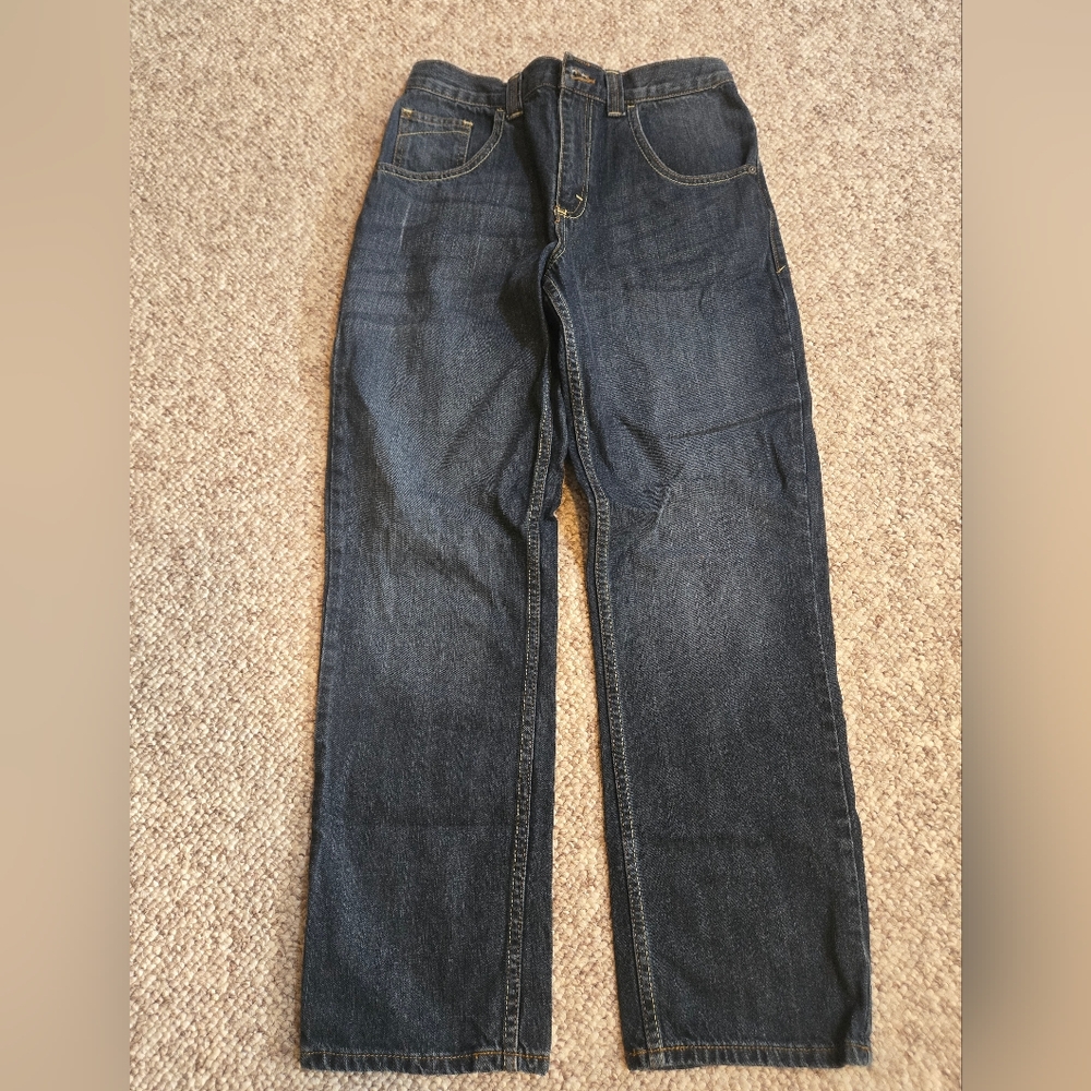 Boys Wrangler Hero Originals 5 Pocket Blue Jeans Sz 16 Regular  Adjustable Waist